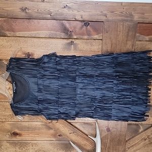 Fringe faux leather dress